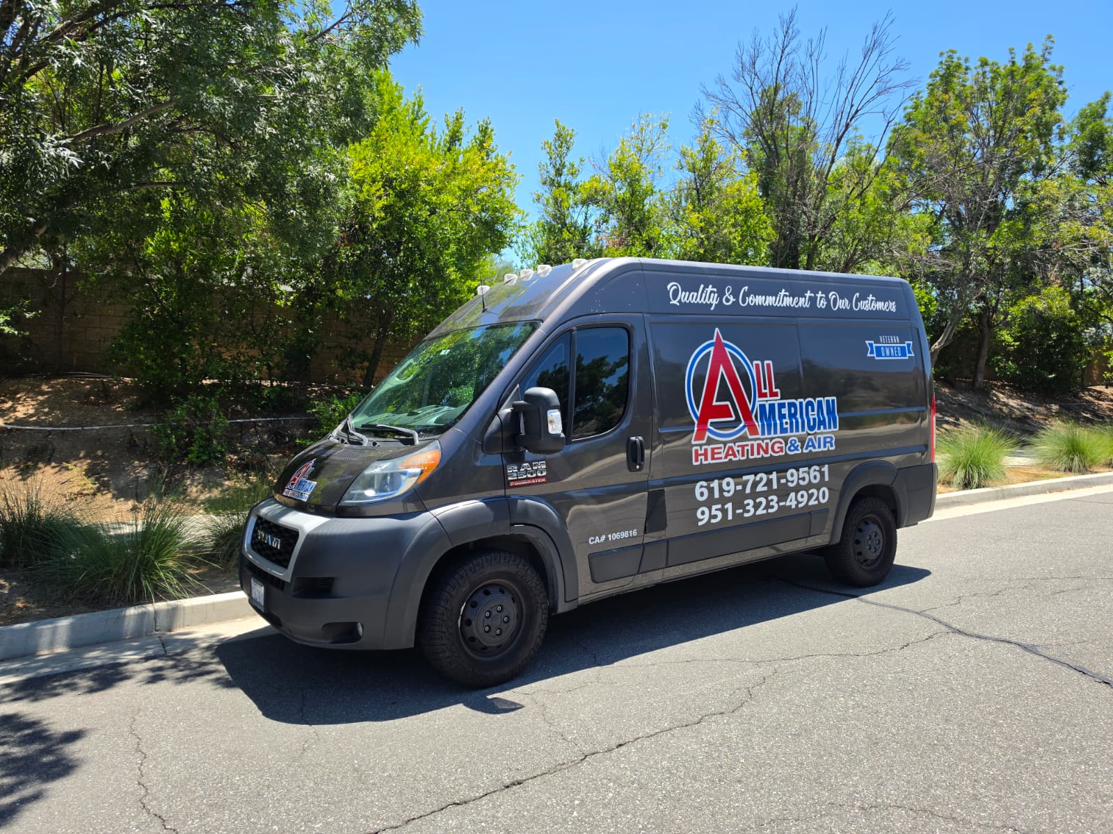 All American Heating & Air Service Van